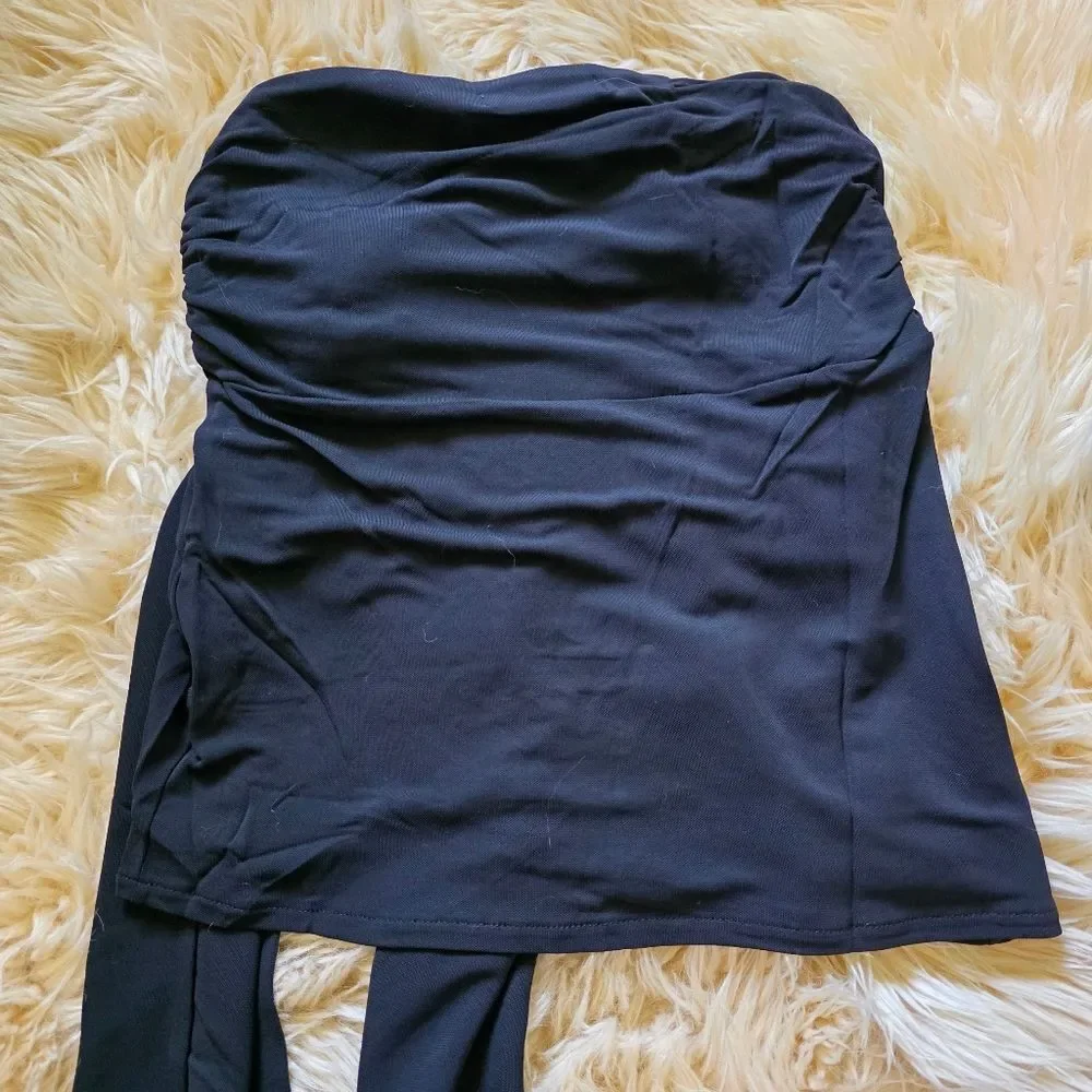 Asta Resort Black Chloe Mini Skirt And Penelope One Shoulder Top Set Small